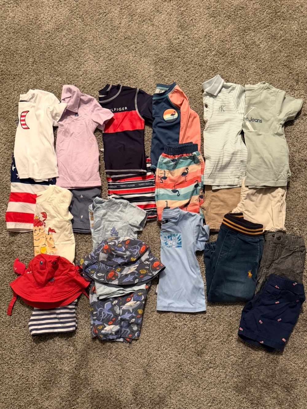 Tommy Bahama Boys Mixed Tops & Swim Set — Navy, Coral, Light Blue, Red